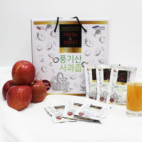더맑은 사과즙 100% 선물세트 50포 착즙 사과주스 명절선물