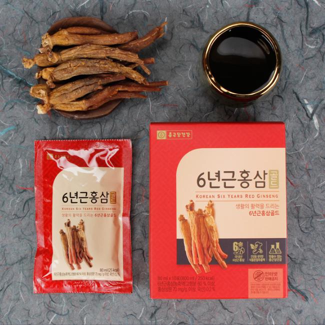 종근당건강 홍삼액 6년근 홍삼골드 80ml x 60포 명절 추석 선물세트