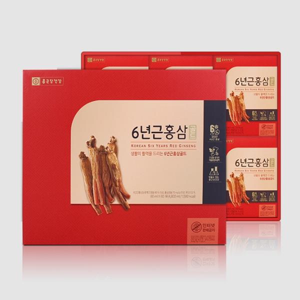 종근당건강 홍삼액 6년근 홍삼골드 80ml x 60포 명절 추석 선물세트
